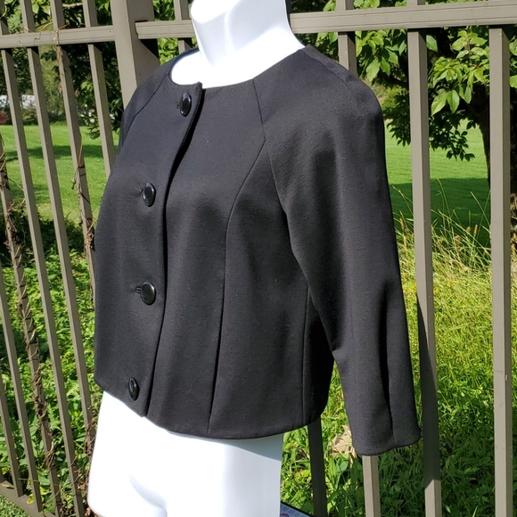 Talbots Petites Black Wool Topper Jacket Size 8 - Picture 3 of 7